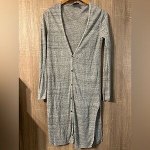 Eileen Fisher Linen Gray Cardigan Size Small